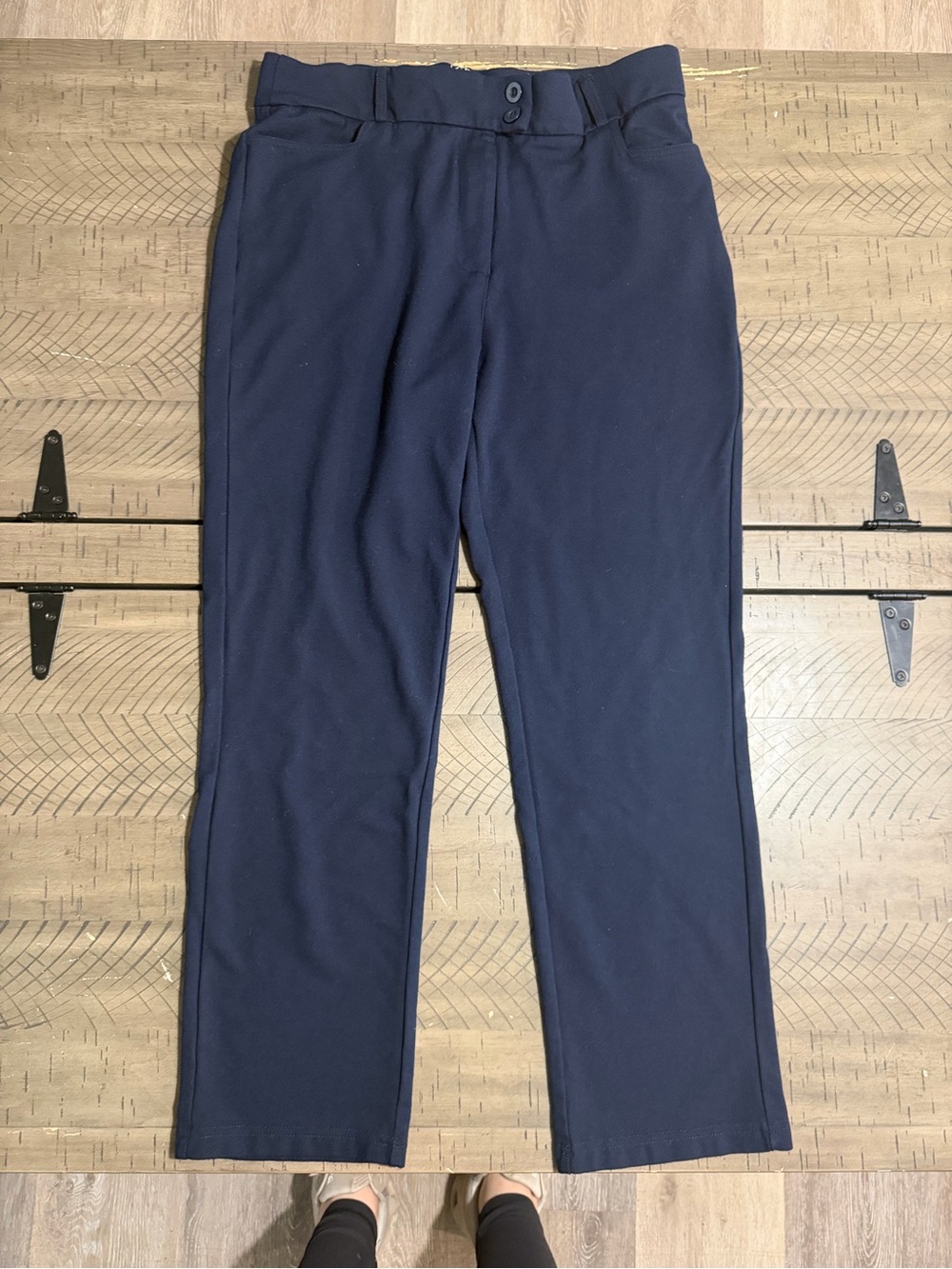 Women's Navy Ankle Pants - Sleek Straight Ankle Crop